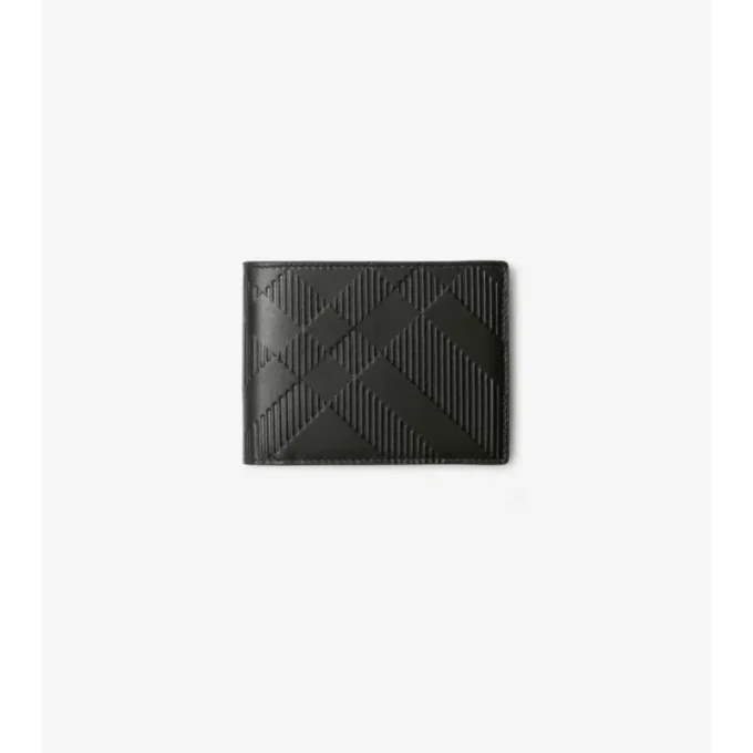 Schlanke Brieftasche mit Karomuster