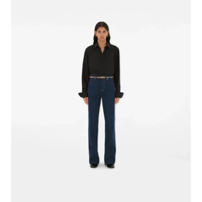 Schmaler Gürtel mit B-Schnalle im Karomuster