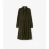 Seidenkleid mit Blattmuster
