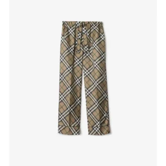 Seidenpyjama-Hose mit Karomuster