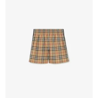 Shorts aus Baumwoll-Karostoff