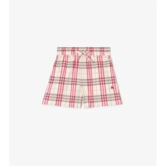 Shorts aus Baumwoll-Karostoff