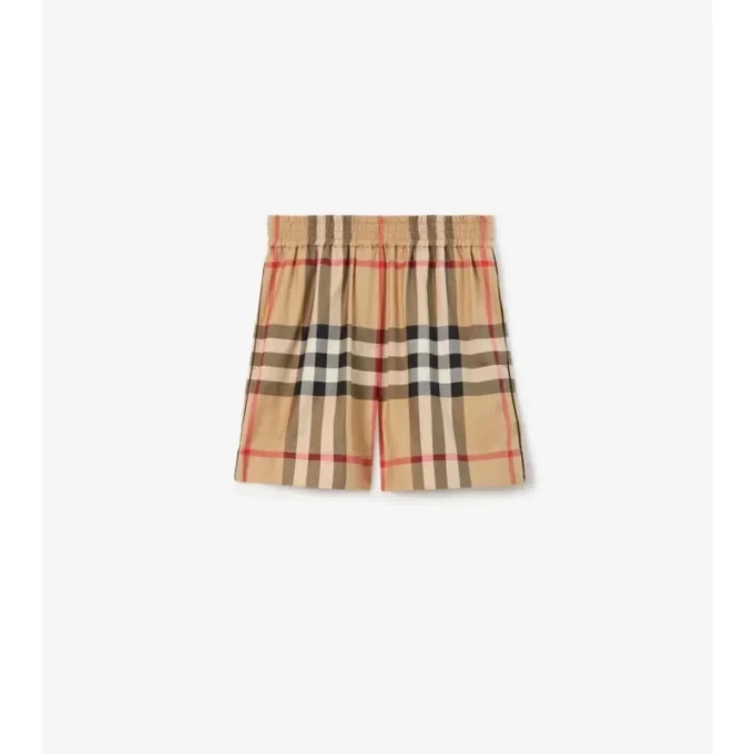 Shorts aus Baumwoll-Karostoff