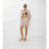 Shorts aus Baumwoll-Karostoff