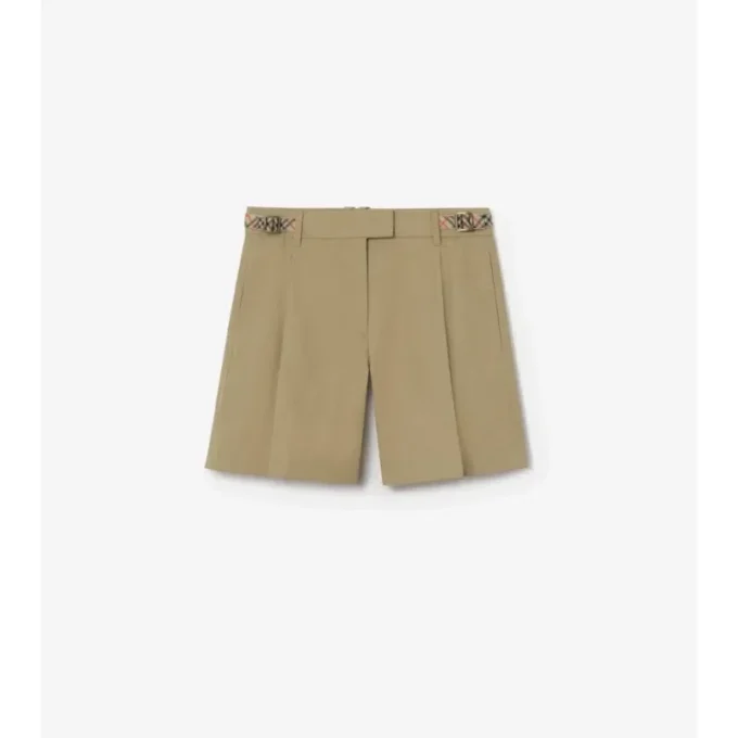 Shorts aus Baumwollpopeline mit Karoband