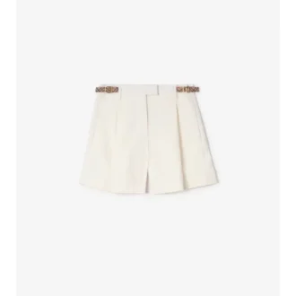 Shorts aus Baumwollpopeline mit Karoband