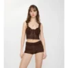 Shorts aus gehäkelter Moulina-Baumwolle
