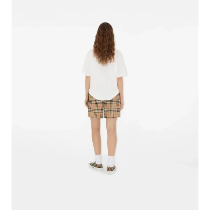 Shorts aus Baumwoll-Karostoff
