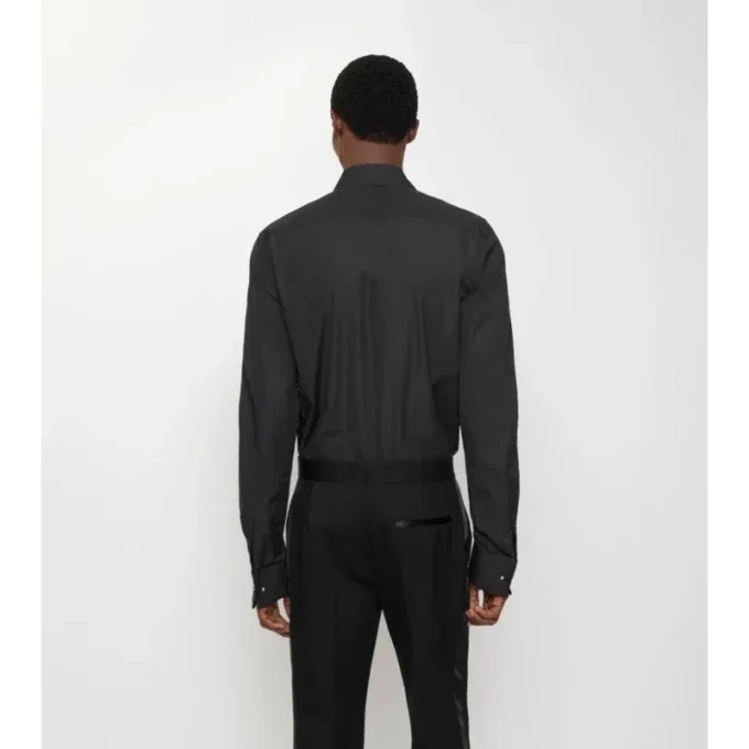 Slim-Fit-Smokinghemd aus Baumwolle