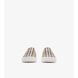 Slip-On-Sneaker aus Baumwoll-Karostoff