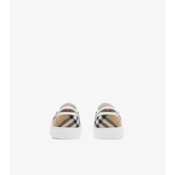 Slip-On-Sneaker aus Baumwoll-Karostoff