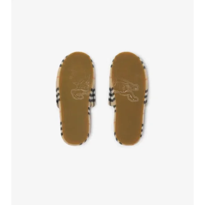 Slipper aus Wollmischung mit Karomuster