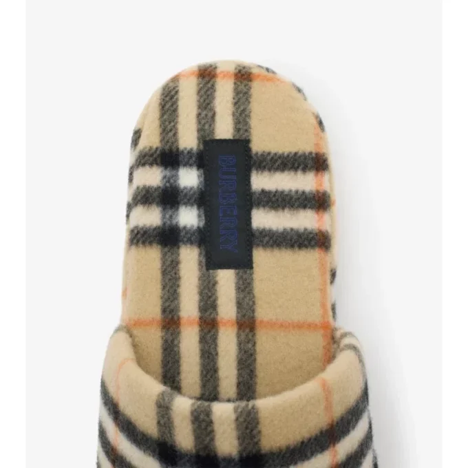 Slipper aus Wollmischung mit Karomuster