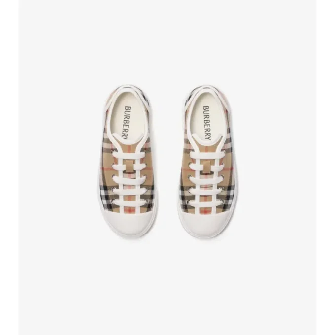 Sneaker aus Baumwoll-Karostoff