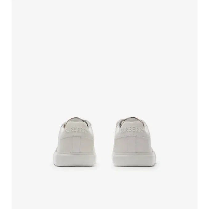 Sneaker aus Baumwolle und Leder mit Karomuster