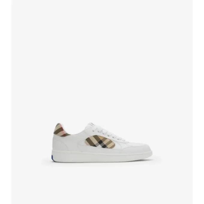 Sneaker aus Leder mit Karomuster