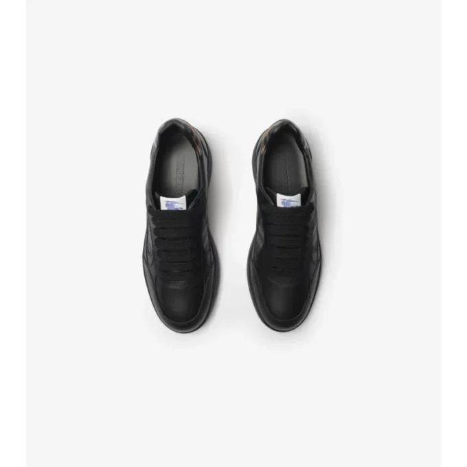 Sneaker aus Leder mit Karomuster
