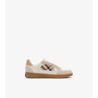 Sneaker aus Leder, Wildleder und Check-Muster