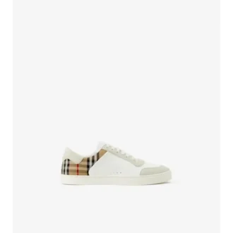 Sneaker aus Leder, Wildleder und Karomuster