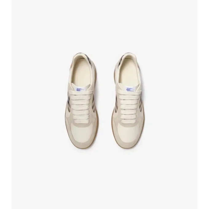 Sneaker aus Leder, Wildleder und Karomuster