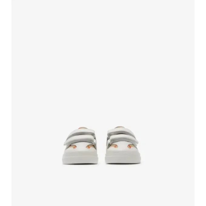Sneaker mit Karomuster und Leder