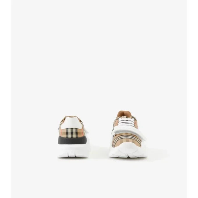 Sneaker mit Karomuster und Leder