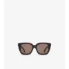 Sonnenbrille mit quadratischem Rahmen und Check-Muster-Intarsien