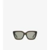 Sonnenbrille mit quadratischem Rahmen und Check-Muster-Intarsien