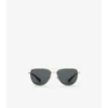 Sonnenbrille mit quadratischem Rahmen und Metalllogo