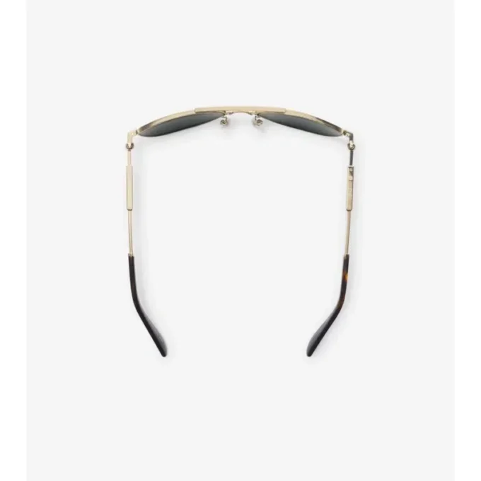 Sonnenbrille mit quadratischem Rahmen und Metalllogo