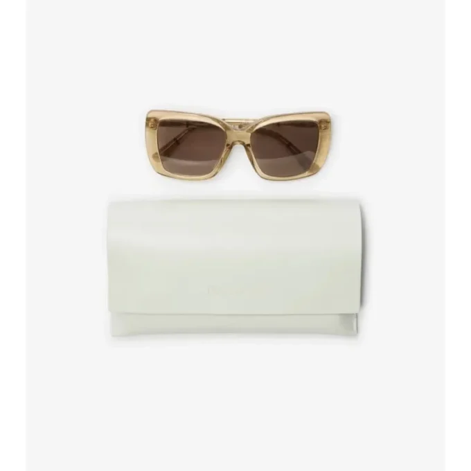 Sonnenbrille mit quadratischem Rahmen und Tubular-Karomuster