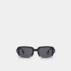 Sonnenbrille mit rechteckigem Rahmen und Logo-Detail