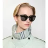 Square-Sonnenbrille mit Karomuster 