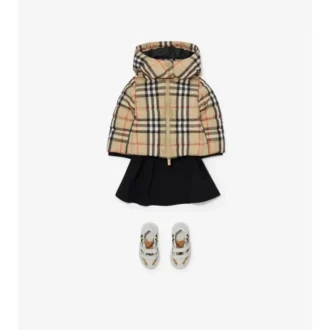 Steppjacke mit Kapuze im Burberry-Karomuster