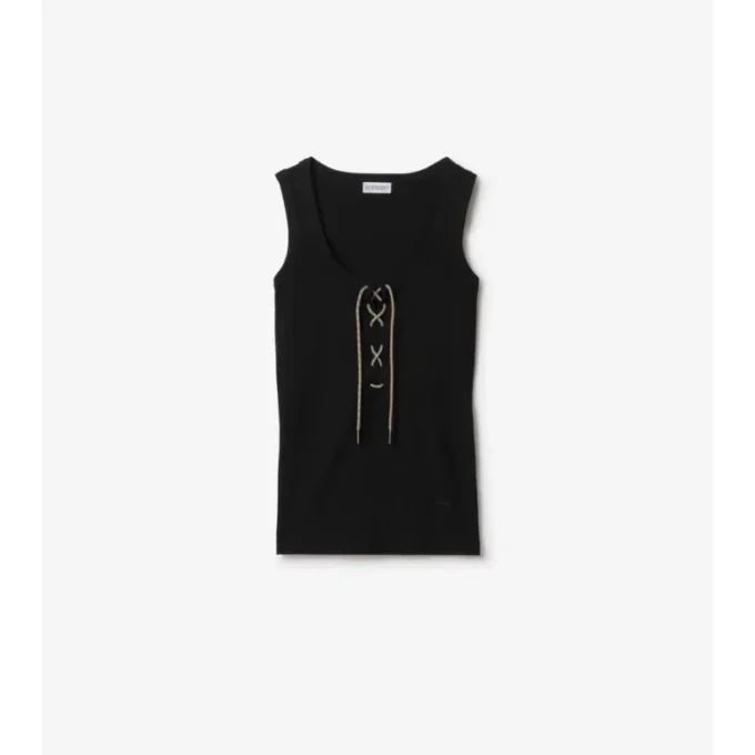 Tanktop aus Baumwollmischung mit Karomuster