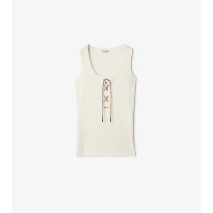 Tanktop aus Baumwollmischung mit Karomuster