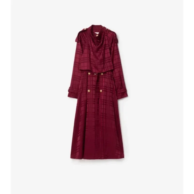 Trench Coat aus Seide mit Karomuster