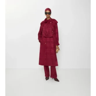 Trench Coat aus Seide mit Karomuster