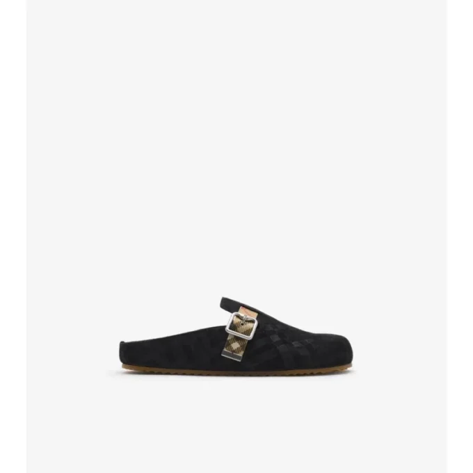 Urchin-Clogs aus Wildleder mit Karomuster