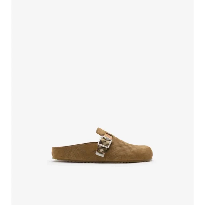 Urchin-Clogs aus Wildleder mit Karomuster