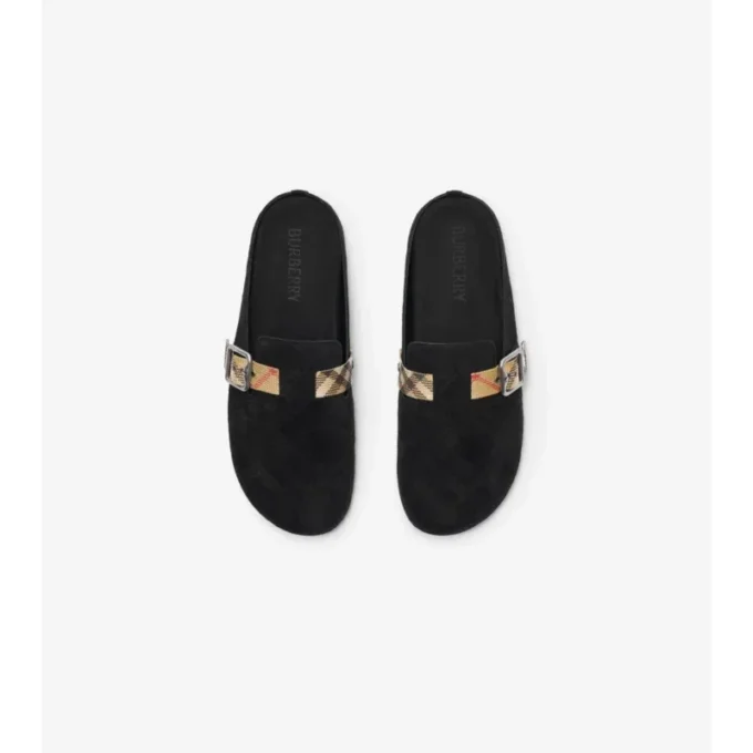 Urchin-Clogs aus Wildleder mit Karomuster