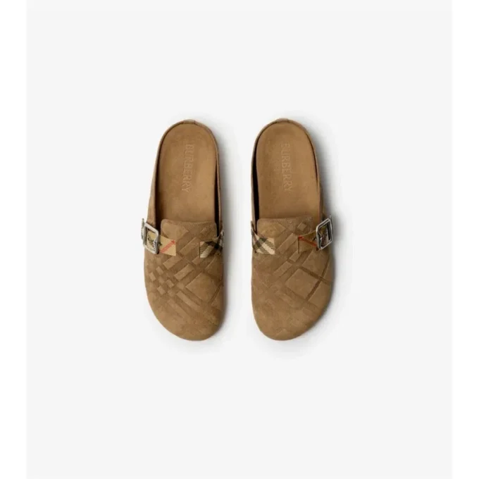Urchin-Clogs aus Wildleder mit Karomuster