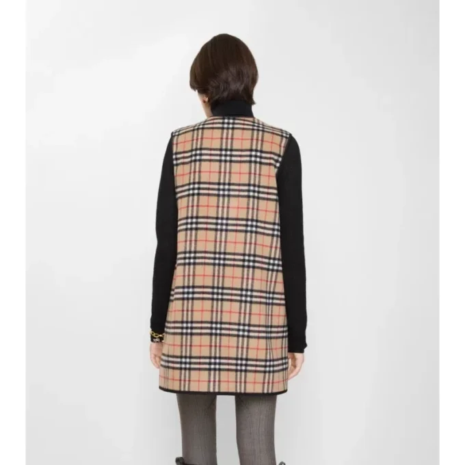 Warmjacke aus Wolle und Kaschmir mit Karomuster