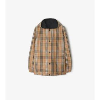 Wendbare Kapuzenjacke aus Nylon mit Karomuster