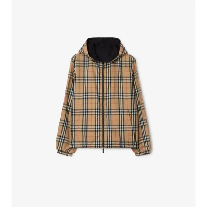 Wendbare Kapuzenjacke mit Karomuster