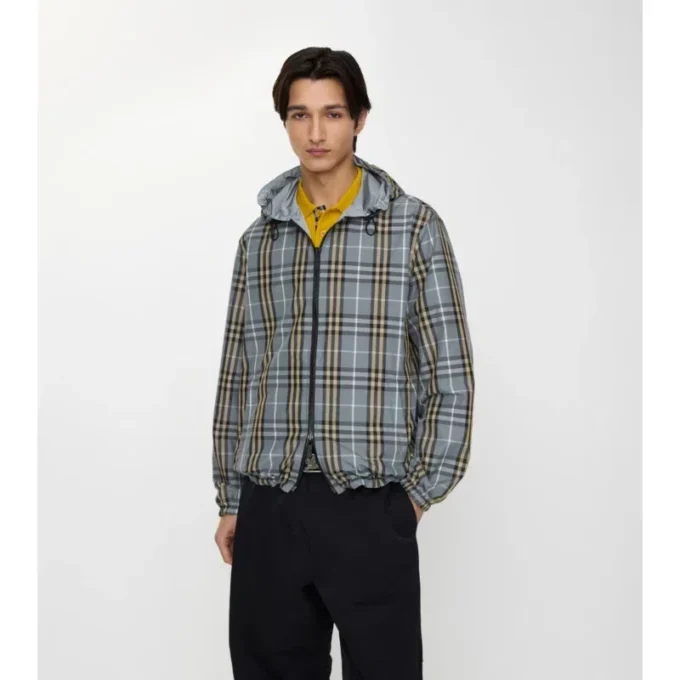 Wendbare Kapuzenjacke mit Karomuster