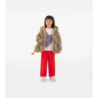 Wendbare Nylon-Steppjacke mit Karomuster