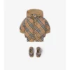 Wendbare Nylon-Steppjacke mit Karomuster
