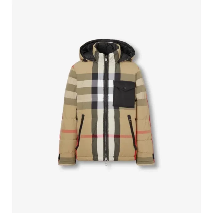 Wendbare Steppjacke mit Karomuster