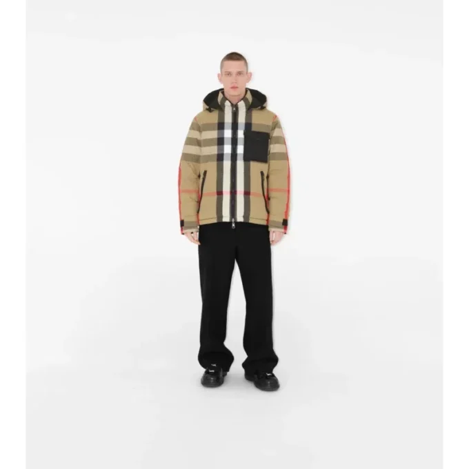 Wendbare Steppjacke mit Karomuster